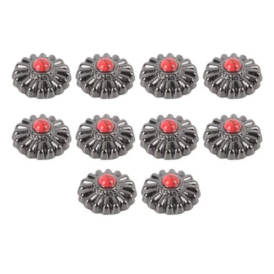 10 Sets Fabric Button And Screw 16.5mm Flower Gunmetal Buttons 4.5mm Crossed Sc❀ - Image 1 of 4
