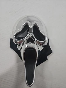 Scream Ghost Face Mask Chrome Easter Unlimited Halloween Costume - Picture 1 of 4