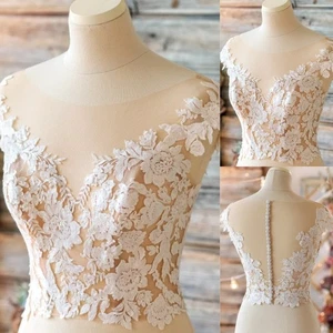 Lace Wedding Jacket Appliques Bridal Buttons Back Bridal Accessories Wrap Custom - Picture 1 of 6