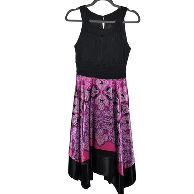 Melrose  Dress Size 12 Black & Pink Paisley Sleeveless Evening Party Brunch  - Image 1 of 4