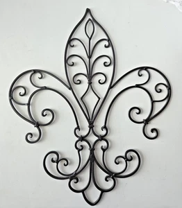 Metal Fleur De Lis Wall Hanging French Country Decor Old World Medieval 20 x 16 - Picture 1 of 9