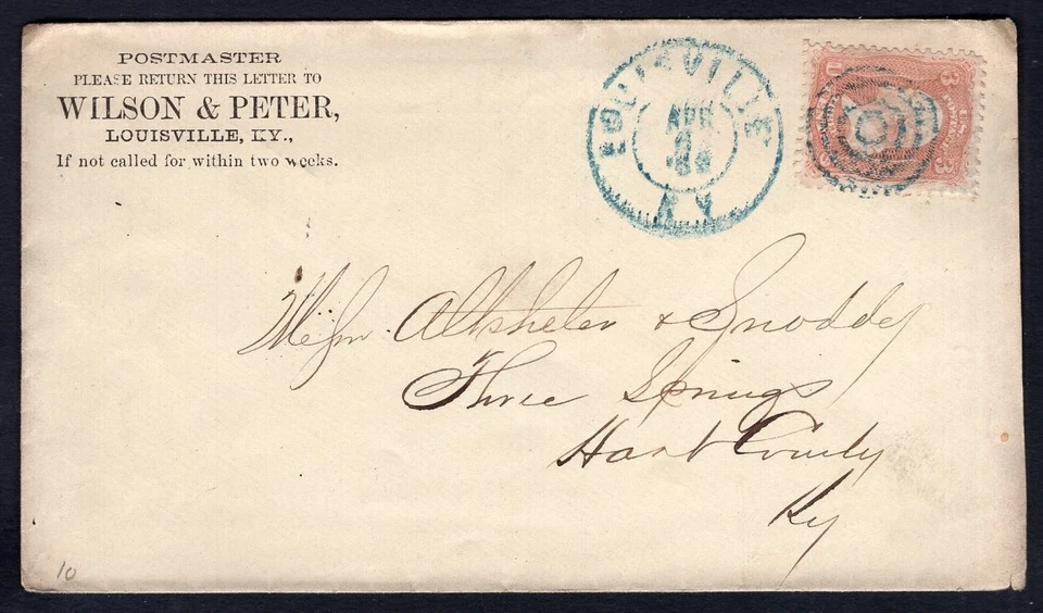 USA Louisville Ky 1860s Corner Cover - Image 1 of 2