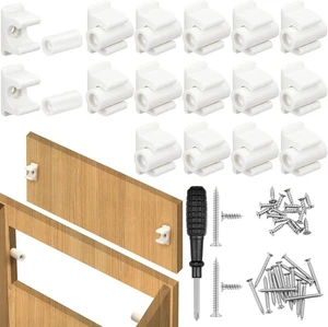 Juexica 16 Pairs False Cabinet Front Clip Clips White - Picture 1 of 6
