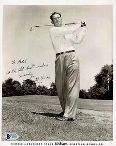 ELLSWORTH VINES TENNIS & GOLF ORIGINAL WILSON FOTO SIGNED AUTOGRAMM BECKETT BAS - Bild 1 von 1