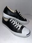 Converse Jack Purcell Womens 8.5 Black Leather Low Top Casual Shoes Sneakers