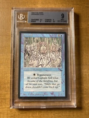 Magic The Gathering ✨DROWNED ✨The Dark BGS 9 MINT 1994 Quad 9’s Hoover MTG Art - Image 1 of 2