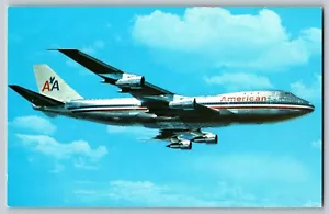 AMERICAN AIRLINES 747 ASTROLINER jet plane airplane 1982 vintage Postcard A36 - Picture 1 of 2