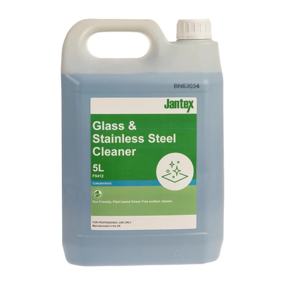 Jantex Green Glass and Stainless Steel Cleaner Concentrate Powerful - 5 Litres