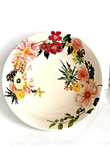 Bowl Console Serving Pottery Barn Floral Flowers Footed Large Vintage 11" x 4.5" - Picture 1 of 21