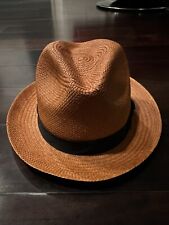 Goorin Bros Small Brim Cognac Brown Straw Fedora Hat