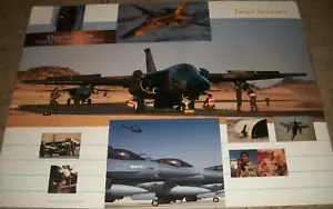 DESERT STORM Recruitment AIR FORCE poster TARGET ACCURACY USAF18x24 F-16 F-111 - Picture 1 of 4