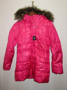 GAP KIDS GIRLS WINTER COAT HOODED QUILTED DOWN FILL MAGENTA SIZE XL (12) - Picture 1 of 4