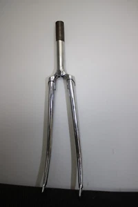 NOS RARE VINTAGE CHROME STEEL TRACK FORK 145MM 700C 1" ITALIAN THREAD PISTA - Picture 1 of 15