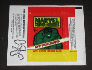 Marvel Super Heroes © 1975 Topps Envoltura de Tarjetas Adhesivas - Incredible Hulk - Imagen 1 de 1