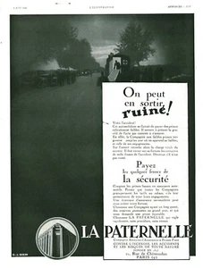 Publicité ancienne assurance La Paternelle 1935 issue de magazine - Picture 1 of 1