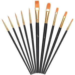 Pinselset Künstler, Nylon Pinsel 10er Set, Malpinsel Aquarell Acryl Ölgemälde - Bild 1 von 2