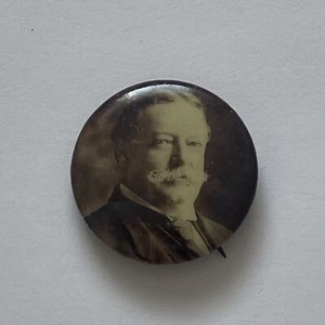 Pin 1908 William Howard Taft para President 7/8" Button Cruver MFG Co. Chicago BP - Imagen 1 de 2