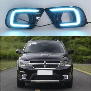 3 Color LED DRL For Dodge Journey Daytime Running Light Fog Lamp 2014-2017 - Foto 1 di 6