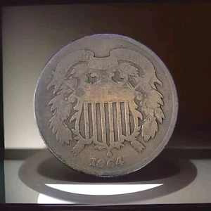 1864 Union Shield Two Cent Piece USA 2c Coin - Picture 1 of 13