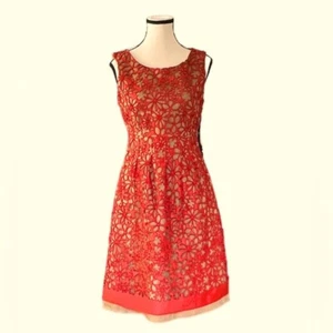 Lela Rose women’s Corded Laser cut Sheath Dress Size 4 - Picture 1 of 16