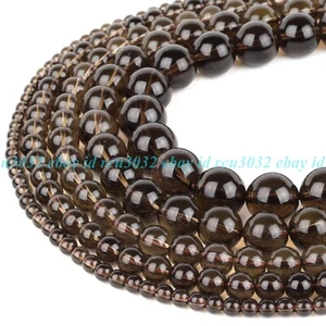 Natural Smoky Quartz Beads Strand Round For Jewelry Making 4mm 6mm 8mm 10mm 12mm - Picture 1 of 12