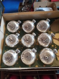 Alter Christbaumschmuck Weihnachtskugel Glaskugeln 9 Kugeln / Reflexkugeln - Bild 1 von 6