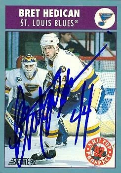Bret Hedican autographed Hockey Card (St. Louis Blues) 1992 Score #471 - Image 1 of 1