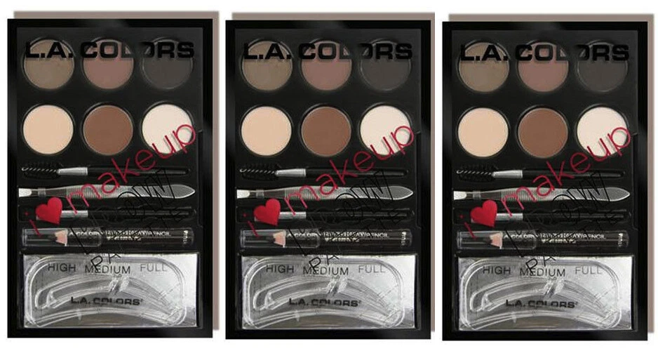 Lot of 3: NEW L.A. Colors I Heart Makeup Brow Palette in Medium to Dark (Sealed) - Image 1 of 1