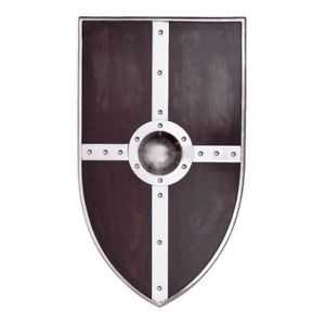 Wappenschild aus Holz mit Stahlbeschlägen Schild Mittelalter Mittelalterschild
