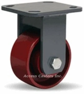 R-WH-4MB 4" x 2" Hamilton Rigid Plate Caster, Cast Iron Wheel, 1000 lbs Capacity - Picture 1 of 2