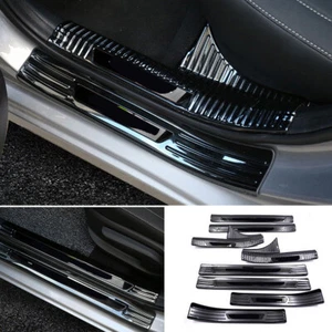 For Kia Forte 2019-2021 Black Door Sill Threshold Protector Scuff Plate Guard 8x - Picture 1 of 5