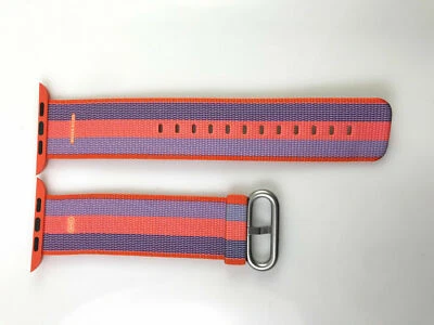 Original Apple Watch Serie 5 4 3 2 1 Tejido NYLON Banda 42MM 44MM Raya Naranja Foto 1 de 4