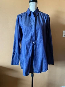 Vince Blue Chambray 100% Cotton Popover Long Sleeve Tunic Shirt Top Size Small - Picture 1 of 6