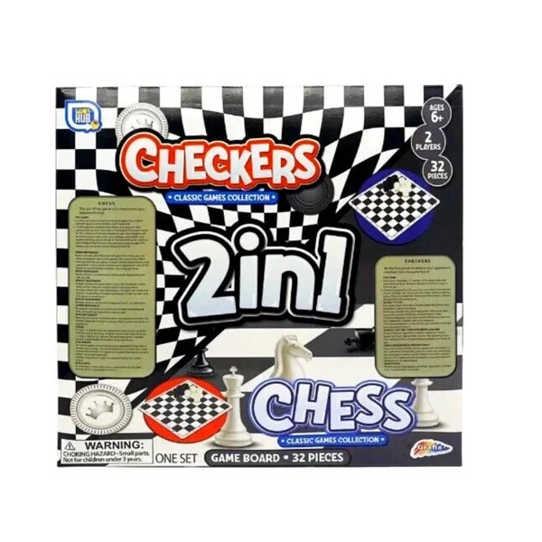 2 IN 1 BOARD GAMES TRAVEL EDITION SNAKES & LADDERS LUDO CHESS CHECKERS BY GRAFIX - Image 1 of 1
