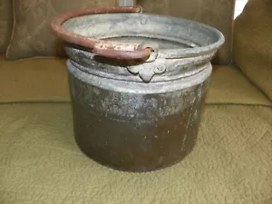 Antik gehämmerter Kupfer Apfelbutter Kessel Topf Wasserkocher Eimer 12 Zoll Eisen Griff - Bild 1 von 3