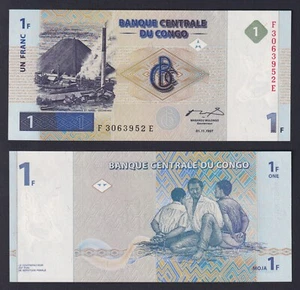 Banconota Congo 1 franc 1997 P.-85a FDS/UNC RaRo - Picture 1 of 1
