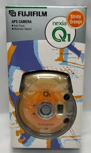 Fujifilm Nexia Q1 Point & Shoot 22mm FILM CAMERA Auto Focus Shiny Orange NIP - Picture 1 of 7