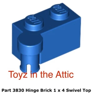 Lego 1x 3830 Blue Hinge Brick 1 x 4 Swivel Top 497 928 4709 - Picture 1 of 1