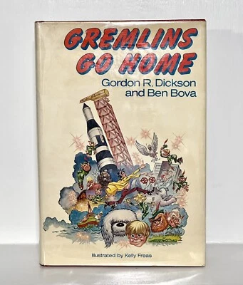 Gremlins Go Home ✍ SIGNED 3x by Gordon Dickson Ben Bova Kelly Freas HCDJ - Image 1 of 4