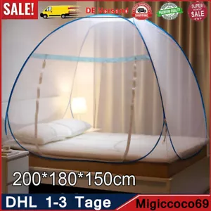 MOSKITONETZ BETTHIMMEL FLIEGENNETZ MÜCKENNETZ BALDACHIN BETT POP-UP INSEKTENNETZ - Bild 1 von 9
