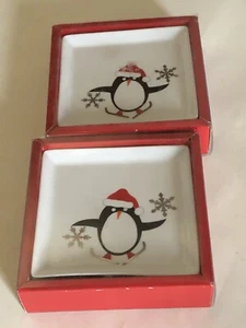 CRATE AND BARREL 2 SETS OF 4 PENGUIN APPETIZER  PLATES 6”  - Picture 1 of 6