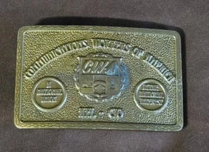 Communications Workers Of America Belt Buckle CWA AFL-CIO Local 6450 Kansas City - Picture 1 of 13