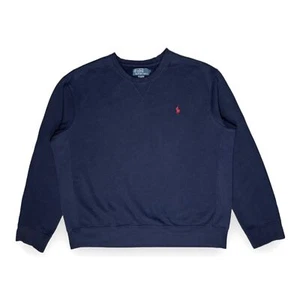 VTG Original Polo Ralph Lauren Fleece Sweatshirt Mens XL in Navy Blue EVC RARE - Picture 1 of 12