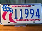 Set of District of Columbia inauguration license plates red white and blue