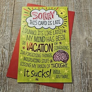 American Greetings Christmas Card 6x8 Late Card Forgetful Funny Humor - Picture 1 of 8