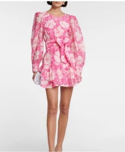 LOVESHACKFANCY TEYANA DRESS Holiday Sun Fuschia Sz 4 $365 - Picture 1 of 9
