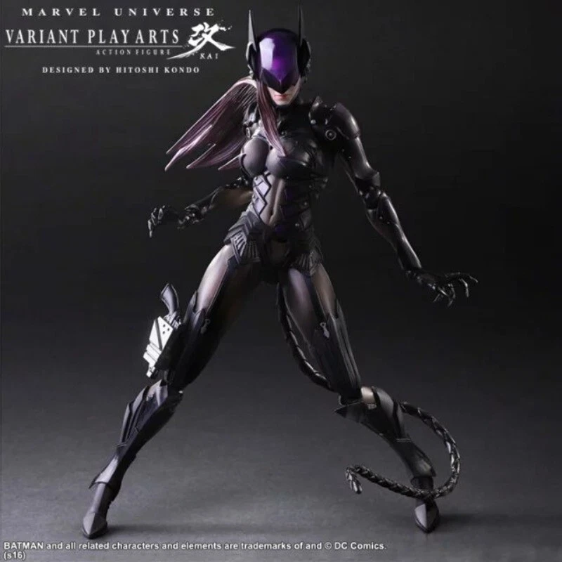 Boneco de ação Play Arts Kai Catwoman Tetsuya Nomura coleção modelo presente na caixa - Imagem 1 de 4