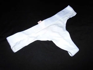 NWT White Cotton Signature Waistband VICTORIA'S SECRET Women's Thong Panties S - Picture 1 of 5