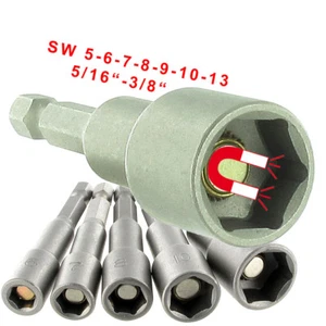 Stecknuss 6-kant SW 5 6 7 8 10 13 mm magnetisch Bit 1/4" Steckschlüssel Einsatz - Bild 1 von 11