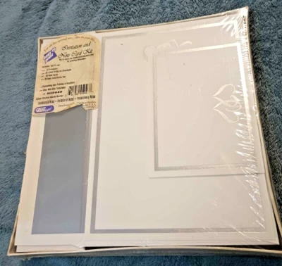 Kit de tarjeta de invitación y nota en blanco rosa blanca - Fácil de imprimir - NUEVO - 100 piezas Foto 1 de 2